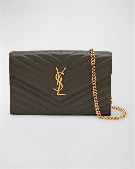 Saint Laurent YSL Monogram Large Wallet on Chain 